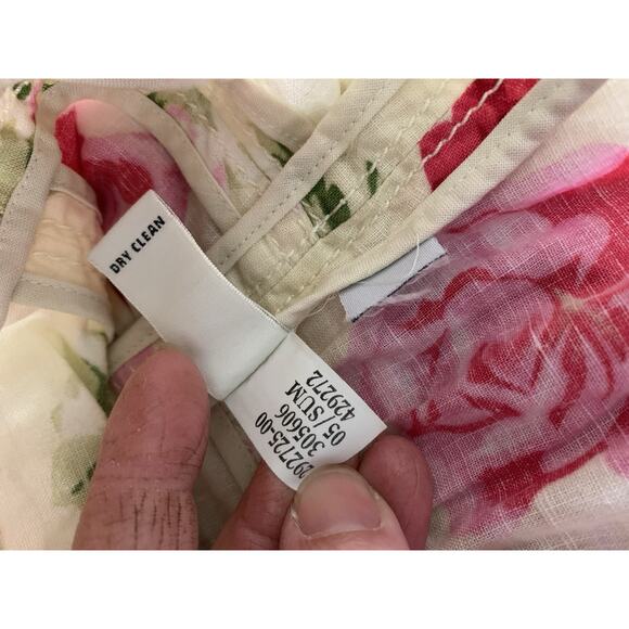 Vintage Y2K Banana Republic Rose Print Fitted Jacket Sz 8 Linen Cotton Coquette - Picture 13 of 13